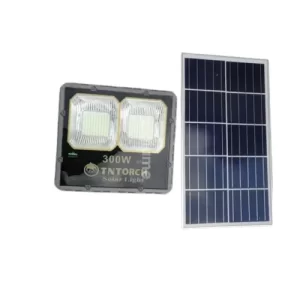 TNT Solar Floodlight providing bright, solar-powered illumination for outdoor areas